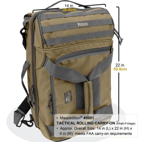 Maxpedition Tactical Rolling Carry-On Luggage Bag 5001 | mediakits.theygsgroup.com